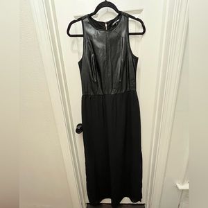 Black Gianni Bini Dress with Faux Leather Top